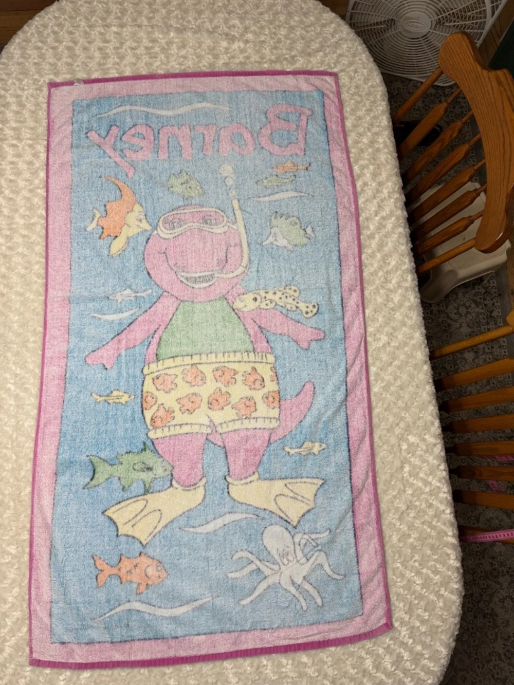 Vintage 1992 BIBB Barney Beach Towel 54